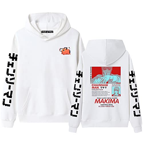 WFSWG Chainsaw Man Makima Hoodie für Unisex Anime Makima Cosplay Kostüm bedruckter Pullover Langarm Kapuzen-Sweatshirt Manga Pullover Tops von WFSWG