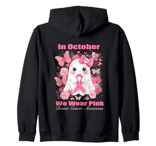 Im Oktober tragen wir rosa Brustkrebs-Bewusstsein Frauen Geist Kapuzenjacke Im Oktober tragen wir rosa Brustkrebs-Bewusstsein Frauen Geist Kapuzenjacke von WGHalloweenBreastAwarness