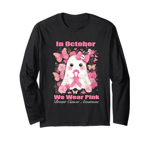 Im Oktober tragen wir rosa Brustkrebs-Bewusstsein Frauen Geist Langarmshirt Im Oktober tragen wir rosa Brustkrebs-Bewusstsein Frauen Geist Langarmshirt von WGHalloweenBreastAwarness