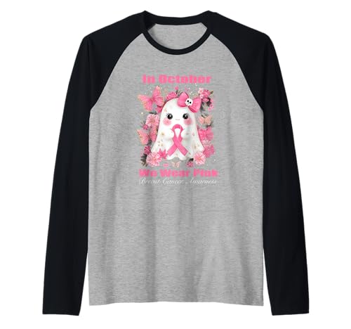 Im Oktober tragen wir rosa Brustkrebs-Bewusstsein Frauen Geist Raglan Im Oktober tragen wir rosa Brustkrebs-Bewusstsein Frauen Geist Raglan von WGHalloweenBreastAwarness