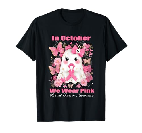 Im Oktober tragen wir rosa Brustkrebs-Bewusstsein Frauen Geist T-Shirt Im Oktober tragen wir rosa Brustkrebs-Bewusstsein Frauen Geist T-Shirt von WGHalloweenBreastAwarness