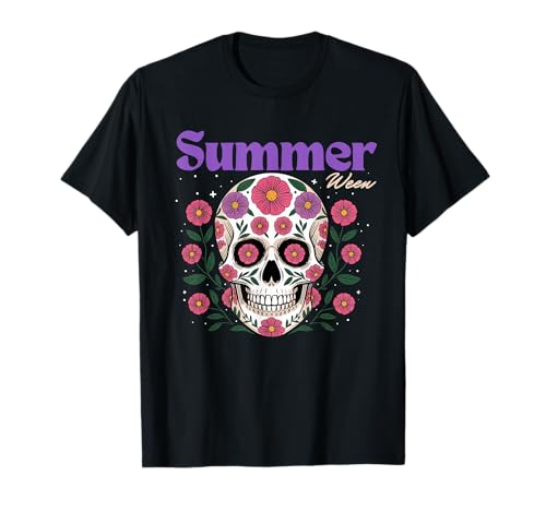 Summerween Summer Floral Halloween Ghost Herren Damen Kinder T-Shirt Summerween Summer Floral Halloween Ghost Herren Damen Kinder T-Shirt von WGSummerween