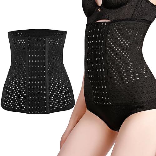 WGVSVLK Waist Trainer damen, Korsett damen, Taillenmieder Damen, Shapewear Damen, einstellbar Korsett Shapewear mit 6 Reihen Haken (XL, schwarz) von WGVSVLK