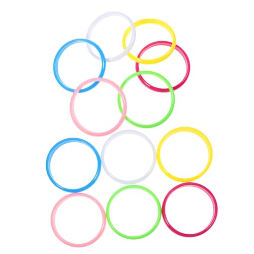 WHAMVOX 12 Stück Teiliges Set Farbige Kunststoff Armbänder für Frauen Candy Farben Leicht zu Tragen Vielseitige Dekoration Langlebig und Hautfreundlich von WHAMVOX