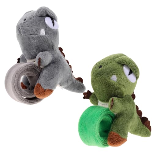 WHAMVOX 2 Stück Niedliche Dinosaurier Slap Armbänder Partygeschenk Cartoon Handgelenkband für Jungen Mädchen in Dunkelgrün von WHAMVOX