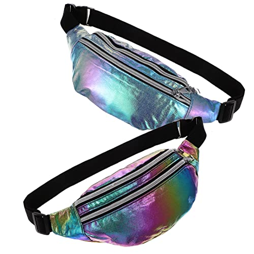 WHAMVOX 2stücke Fanny Pack Gürteltasche Strapazierfähigem Für Reisen Festivals Und Alltag Für Männer Und Frauen Und Regenbogenfarben von WHAMVOX