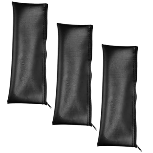 WHAMVOX 3 Stück Teiliges Mikrofon Aufbewahrungsetui mit Reißverschluss Stoßfestes PU Leder Kabellose Mikrofon Organizer mit Polsterung Praktisches Zubehörfach für Handmikrofone Langlebig von WHAMVOX