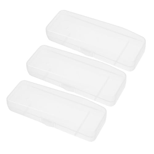WHAMVOX 3 Stück Transparente Robuste Plastik Rasierer Aufbewahrungsbox Multifunktional Reisefreundlich Leicht zu Reinigen Passend für Herrenrasierer und Klingen Organizer von WHAMVOX