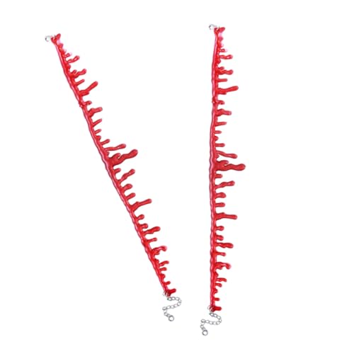WHAMVOX 4 Stück Gothic Halloween Halskette Rot Handmade Blutige Choker Für Party Ball Damen Zubehör von WHAMVOX