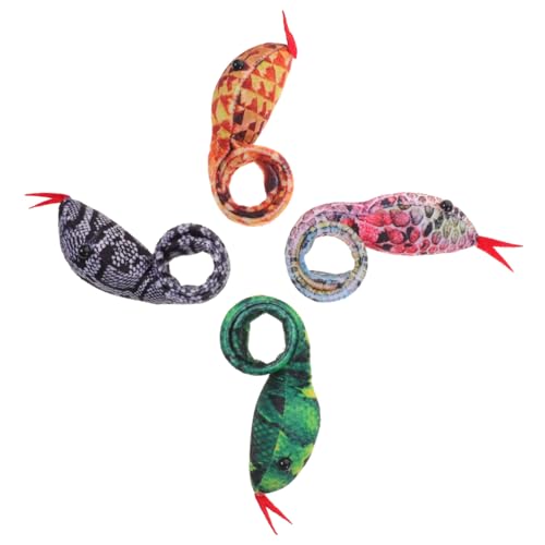 WHAMVOX 4 Stück Teiliges Schlangen schnapparmband Kuschelig Weiches Armband für Jungen und Mädchen Bequemes Tier motiv Wristband als Dschungel party Geschenk und Mitgebsel von WHAMVOX