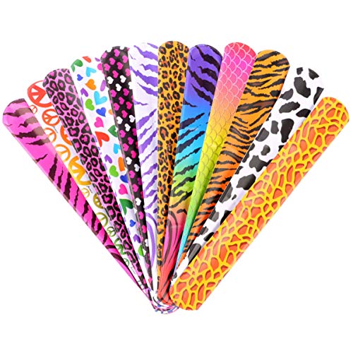 WHAMVOX 45stücke Tier-slap-armbänder Handgelenksbänder Zum Snapen Party-gastgeschenke Ohrfeigenarmbänder Aus Langlebigem Material Buntes Muster Für Junge Mädchen von WHAMVOX