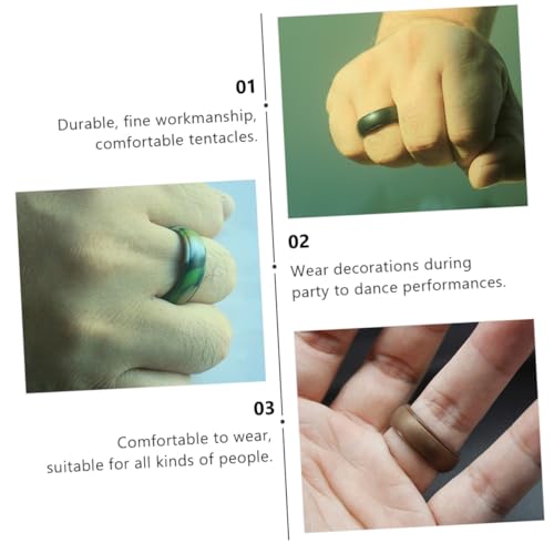 WHAMVOX 8 Stück Teiliges Silikon Finger Rings Ergonomisch Outdoor Sports Ring für Herren Damen Vielseitig Beim Schwimmen Laufen Radfahren in Farben von WHAMVOX