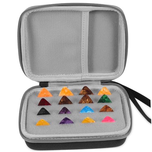 WHAMVOX Gitarrenplektrum Aufbewahrungsbox mit Plektren Stabiles Leichtes Etui mit Reißverschluss Praktischer Gitarren Zubehör Organizer Kompakt und Tragbar für Musiker Zufällige Farbe von WHAMVOX