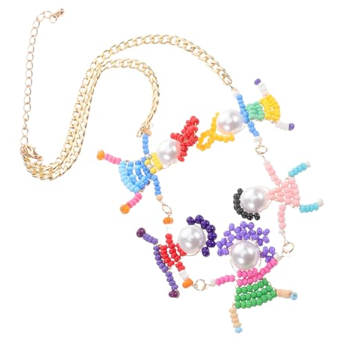 WHAMVOX Halskette Mit Retro-anhänger Für Mädchen Bunt Perle Kostüm Süß Schmuck Tween Party Festival Urlaub Cartoon Freund Diy Charme von WHAMVOX