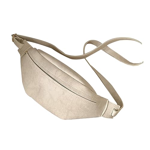 WHAMVOX Adjustable Pu Umhängetasche Vintage Brusttasche Für Mädchen Casual Waist Bag Weiß Für Alltag Mit Ausreichend Für Münzen Schlüssel Und Kleine Kosmetikartikel von WHAMVOX