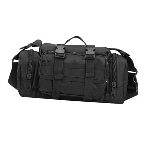 WHAMVOX Multifunktionale Outdoor Hüfttasche Robuste Schultertasche mit Getrennten Fächern für Wandern Camping Alltag Schwarz von WHAMVOX