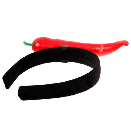 WHAMVOX Simulation Chili Haarreif Dekorative Festival Haarverzierung für Damen und Herren Lustiges Accessoire für Partys und Anlässe Rotes Chili Design Perfektes von WHAMVOX