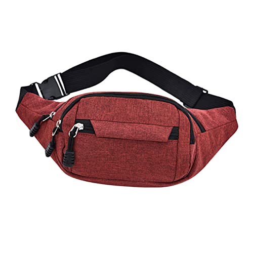 WHAMVOX Bauchtasche Für Laufen Laufgürteltasche Rot Herren-gürteltasche Aus Sporttasche Mit Verstellbarem Gürtel Großes Fassungsvermögen Für Outdoor-Sportler von WHAMVOX