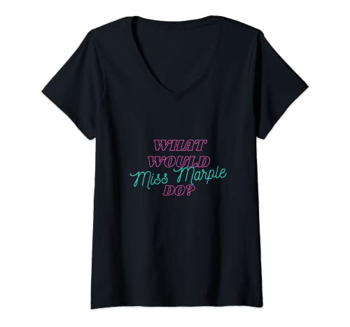 Damen WAS WÜRDE MARPLE VERMISSEN, TUN CHRISTIE FARBE T-Shirt mit V-Ausschnitt Damen WAS WÜRDE MARPLE VERMISSEN, TUN CHRISTIE FARBE T-Shirt mit V-Ausschnitt von WHAT WOULD MISS MARPLE DO CHRISTIE COLOR