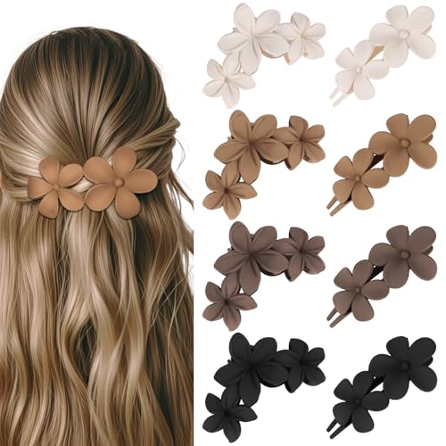 WHAVEL Blumenklammern, flache Haarspangen für Damen, starker Halt, hawaiianisches Accessoire, 8 Stück von WHAVEL
