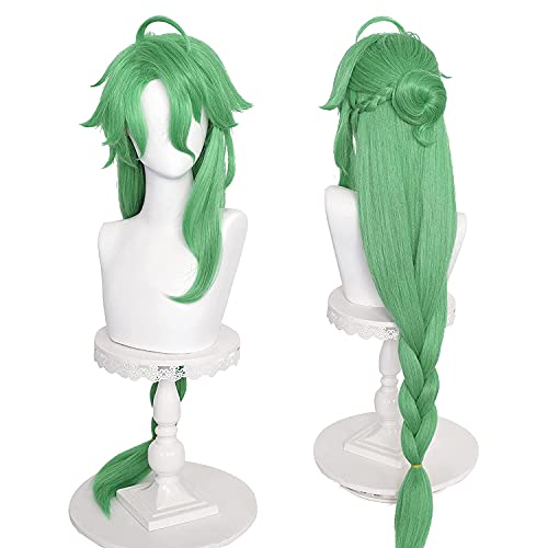 Anime Coer Wig. Blaue kurze Ponytail Perücke doppelte Pferdeschwanzzöpfe Perücke Anime Perücke for Cosplay- Kostüm Halloween-Perücken (Color : Green) von WHBHD