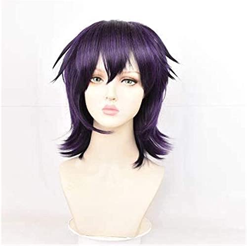 Anime Coer Wig. Narancia Ghirga Perücke Anime Perücke Jojo' s Bizarres Abenteuer Cosplay Comic- con Halloween Party Karneval Erwachsene Männer und Frauen Anime Fans Geschenk( lila schwarze Perücke) von WHBHD