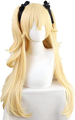 Genshin Wirkung Venti Keqing Barbara Diluc Kaeya Noelle Reisende Lumine Äther Bernstein Cosplay Perücke Hitzebeständige Haarperücken + Wigcap OneSize Noelle (Color : Fishchl, Size : OneSize) von WHBHD
