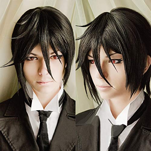 WHBHD Anime Coer Wig. Anime Sebastian Michaelis Cosplay Perücken Kurze Schwarz Hitzebeständige Synthetische Haarperücke + Perücke Kappe WHBHD Anime Coer Wig. Anime Sebastian Michaelis Cosplay Perücken Kurze Schwarz Hitzebeständige Synthetische Haarperücke + Perücke Kappe von WHBHD