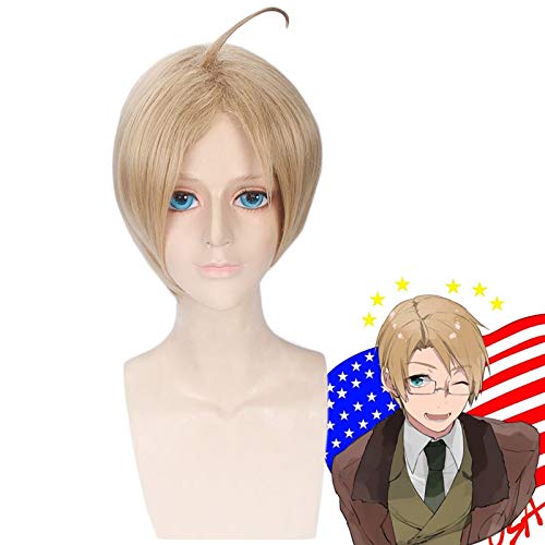 WHBHD Anime Coer Wig. Anime.APH.Hetalia- Achse Mächte Amerika Alfred F Jones Perücke Cosplay Kostüm Männer Kurze synthetische Haar Halloween Party Perücken PL-237 WHBHD Anime Coer Wig. Anime.APH.Hetalia- Achse Mächte Amerika Alfred F Jones Perücke Cosplay Kostüm Männer Kurze synthetische Haar Halloween Party Perücken PL-237 von WHBHD