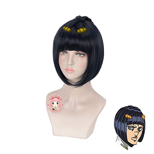 WHBHD Anime Coer Wig. JoJo. Bizarre Abenteuer Goldener Wind Bruno Bucciarati Perücke Cosplay Kostüm Hitzebeständige Synthetische Haar Männer Frauen Cosplay Perücken von WHBHD