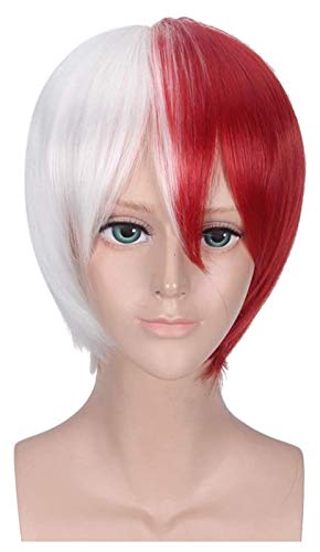 WHBHD Anime Coer Wig. Mein Held Akademie SHOTO TODOROKI Cosplay Perücke Anime Charaktere Kurze Perücken Cosplay Kostüm Zubehör for Erwachsene Teenager Flüge von WHBHD