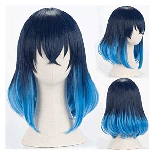 WHBHD Demon Slayer Perücke Kollektion Anime Perücke Cosplay Comic- Con Halloween Party Karneval Erwachsene Männer und Frauen Anime Fans Geschenk Agatsuma Zenitsu(Farbe: Kamado Nezuko) von WHBHD