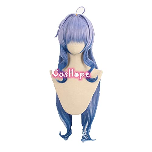 WHBHD Genshin Wirkung Ganyu Cosplay 80cm Long Blue Gradient Perücke Cosplay Anime Cosplay Perücken Hitzebeständige synthetische Perücken Halloween von WHBHD