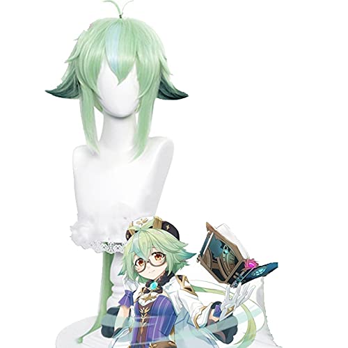 WHBHD Genshin Wirkung Saccharose Cosplay 85 cm Lange Perücke grüne Apfelperücke Cosplay Anime Cosplay Perücken Hitzebeständige synthetische Perücken Halloween WHBHD Genshin Wirkung Saccharose Cosplay 85 cm Lange Perücke grüne Apfelperücke Cosplay Anime Cosplay Perücken Hitzebeständige synthetische Perücken Halloween von WHBHD