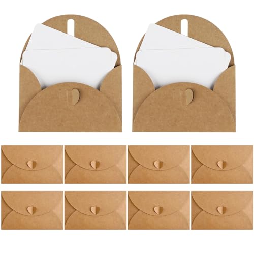 10 Mini Briefumschläge mit Karten Vintage Mini Kraftpapier Umschläge Blanko Kärtchen kleine briefumschlägemit Herz Verschluss für Geschenkkarten DIY Dankeskarten 10.5 * 7.1cm 10 Mini Briefumschläge mit Karten Vintage Mini Kraftpapier Umschläge Blanko Kärtchen kleine briefumschlägemit Herz Verschluss für Geschenkkarten DIY Dankeskarten 10.5 * 7.1cm von WHGHNCQ