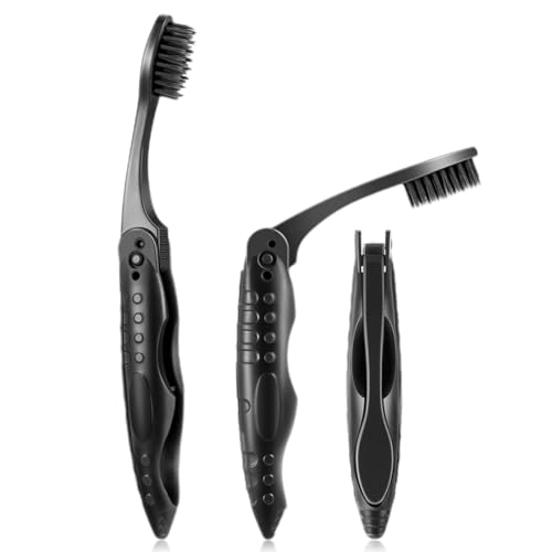 3 Stück Reise Zahnbürste, Klappbare Reisezahnbürste Faltbare Zahnbürste Tragbare Weiche Zahnbürste für Erwachsene Kinder,Faltbare Reise Zahnbürste für Reisen und Camping Tragbare Kohle Zahnbürste von WHGHNCQ