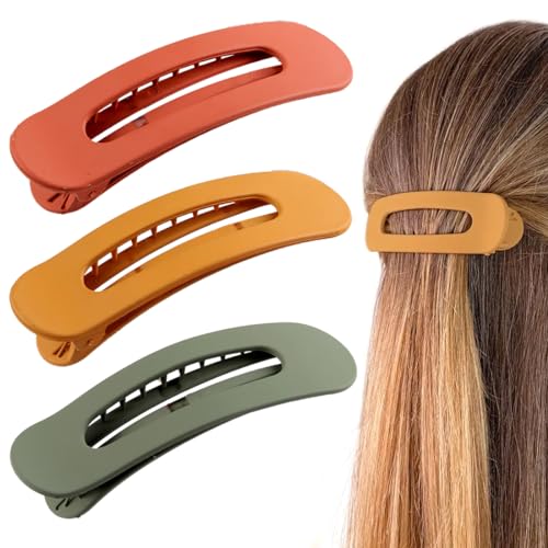 Haarspangen für Frauen,3 Stück Ovale Haarspange für Damen Haarklammer Libellenspange Starker Halt Mädchen, Large Regenbogen Multifarben von WHGHNCQ