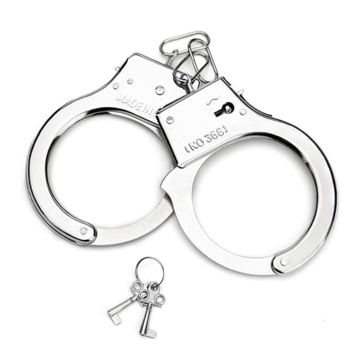 Handschellen für Kinder,Handschellen Polizei Kostüm mit Schlüssel, Polizei Spielzeug Handschellen Kinder,Echt Stahl, Polizist Zubehör, Sträfling Accessoires, Mottoparty, Karneval, Fasching,Halloween von WHGHNCQ
