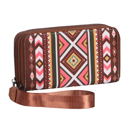 Handgelenk-Geldbörsen für Damen, RFID-blockierend, große Geldbörse, mit Reißverschluss, Kartenhalter, Telefon, Western-Reise-Clutch, Geldbörse mit Handgelenk, Kaffee Handgelenk-Geldbörsen für Damen, RFID-blockierend, große Geldbörse, mit Reißverschluss, Kartenhalter, Telefon, Western-Reise-Clutch, Geldbörse mit Handgelenk, Kaffee von WHHMK