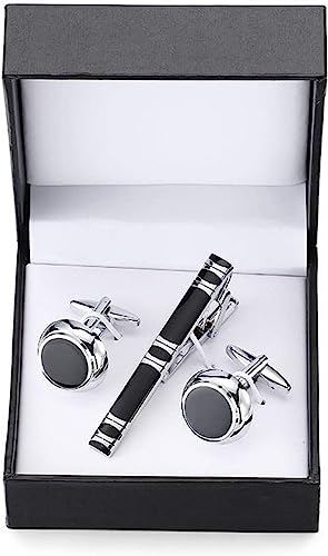 Krawattenstange Manschettenknöpfe, Krawattenklammer for Krawattennadel for Herrengeschenk, goldene Saxophon-Krawattenklammern, Manschettenknöpfe, Krawattenklammer-Set (Farbe: 3) ( Color : 9 ) von WHIMSIMART