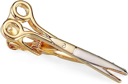 WHIMSIMART Krawattenstange Schiffsbart Helm Gitarre Krawattenklammer Modestil Gold silbrig und schwarz Herren Business Krawattennadel (Farbe: Gun) (Color : Scissors) von WHIMSIMART