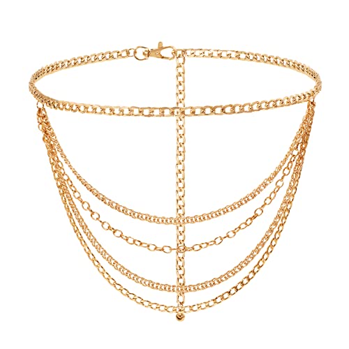 WHIPPY Taillenkette Damen Metall Gürtel Gold Mehrschichtiger Verstellbarer Taillen Gürtel Kettengürtel für Jeans Kleider,Gold 105cm WHIPPY Taillenkette Damen Metall Gürtel Gold Mehrschichtiger Verstellbarer Taillen Gürtel Kettengürtel für Jeans Kleider,Gold 105cm von WHIPPY