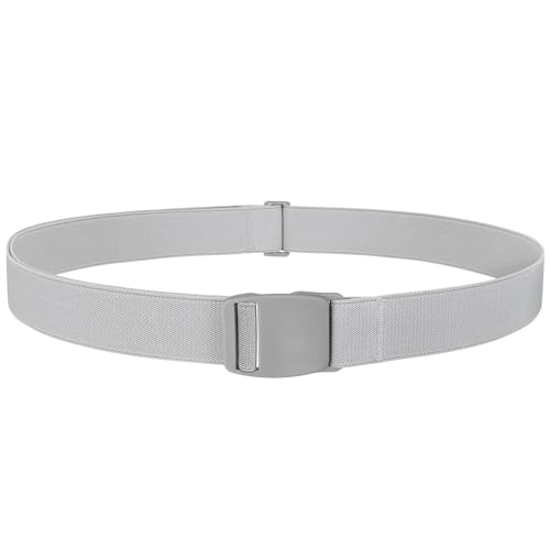 WHIPPY Unsichtbarer Damen elastischer Gürtel Verstellbarer Stretchgürtel Mit Flacher Schnalle Taillengürtel Für Jeans Hosen, Grau, 110cm von WHIPPY