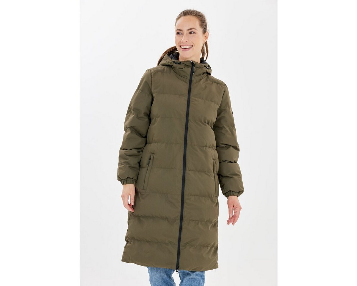 WHISTLER Steppmantel Abella Long Padded (Kapuze, warm, atmungsaktiv) dunkelgrün Damen von WHISTLER