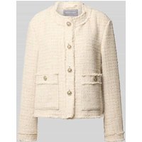 WHITE LABEL Blazer in Bouclé-Optik mit Knopfleiste in Beige, Größe 48 von WHITE LABEL