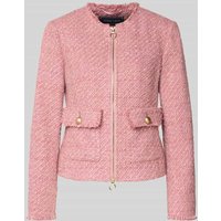 WHITE LABEL Blazer in Bouclé-Optik mit Rundhalsausschnitt in Rosa, Größe 40 von WHITE LABEL