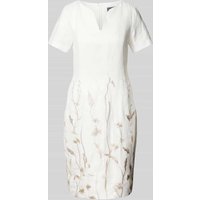 WHITE LABEL Knielanges Kleid mit V-Ausschnitt in Offwhite, Größe 42 von WHITE LABEL