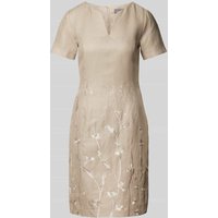 WHITE LABEL Knielanges Kleid mit V-Ausschnitt in Sand, Größe 44 von WHITE LABEL