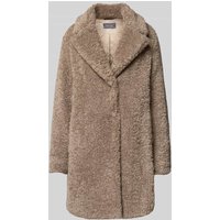 WHITE LABEL Relaxe Fit Mantel aus Kunstfell mit Reverskragen in Taupe, Größe 48 von WHITE LABEL