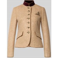 WHITE LABEL Slim Fit Blazer aus Woll-Mix mit Pattentaschen in Sand, Größe 48 von WHITE LABEL